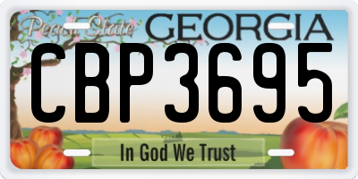 GA license plate CBP3695