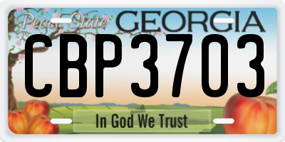GA license plate CBP3703