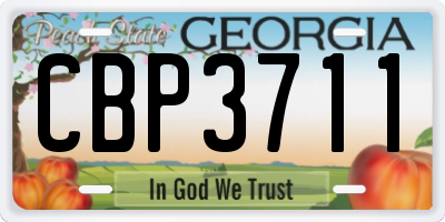 GA license plate CBP3711