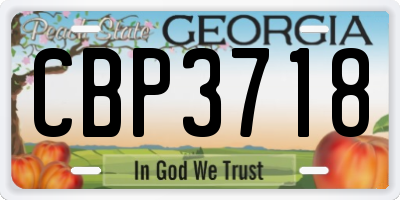 GA license plate CBP3718