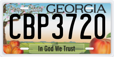 GA license plate CBP3720