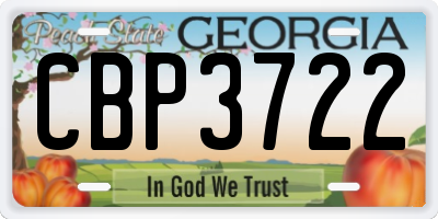 GA license plate CBP3722