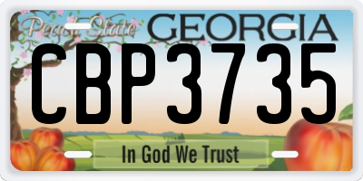 GA license plate CBP3735