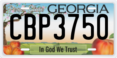 GA license plate CBP3750