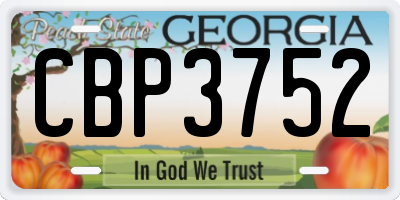 GA license plate CBP3752