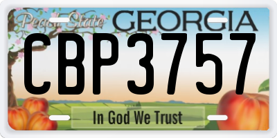 GA license plate CBP3757