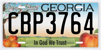 GA license plate CBP3764