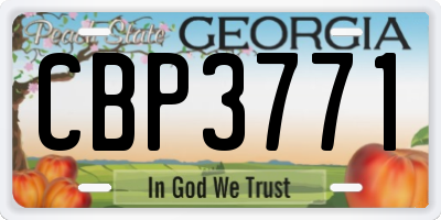 GA license plate CBP3771