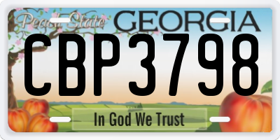 GA license plate CBP3798