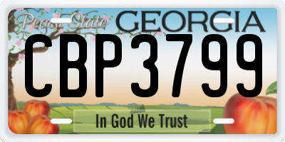 GA license plate CBP3799