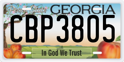 GA license plate CBP3805