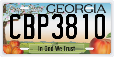 GA license plate CBP3810