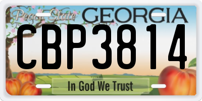 GA license plate CBP3814