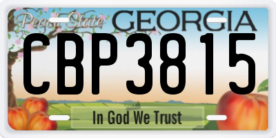 GA license plate CBP3815