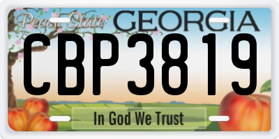 GA license plate CBP3819