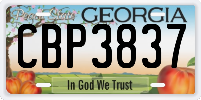 GA license plate CBP3837