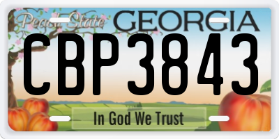 GA license plate CBP3843