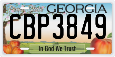 GA license plate CBP3849