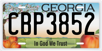 GA license plate CBP3852