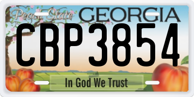 GA license plate CBP3854
