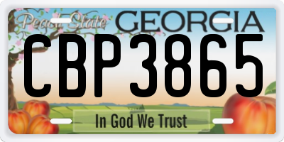 GA license plate CBP3865