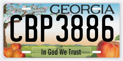 GA license plate CBP3886