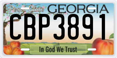 GA license plate CBP3891