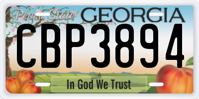 GA license plate CBP3894