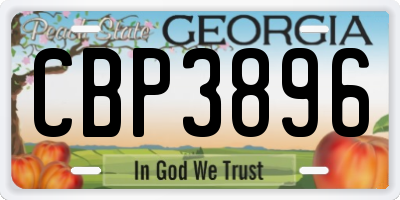 GA license plate CBP3896