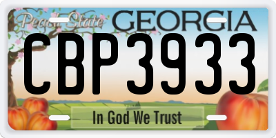 GA license plate CBP3933