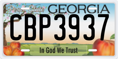 GA license plate CBP3937