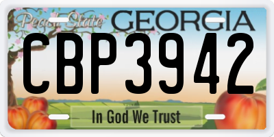 GA license plate CBP3942