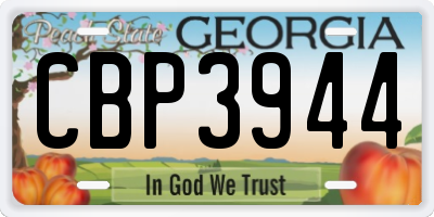 GA license plate CBP3944