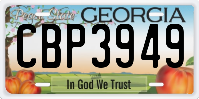 GA license plate CBP3949