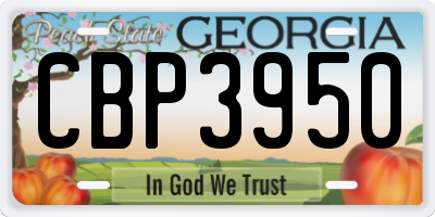 GA license plate CBP3950