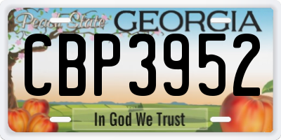GA license plate CBP3952