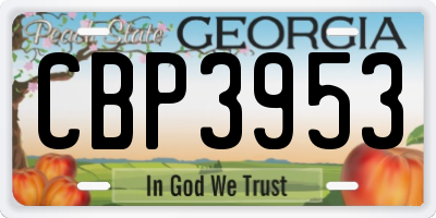 GA license plate CBP3953
