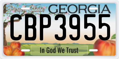 GA license plate CBP3955