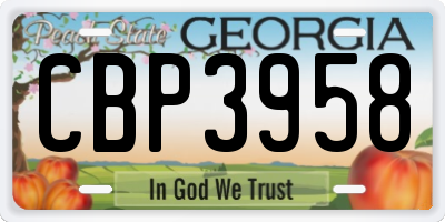 GA license plate CBP3958
