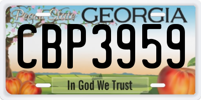GA license plate CBP3959
