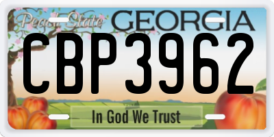 GA license plate CBP3962