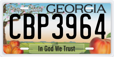 GA license plate CBP3964
