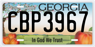 GA license plate CBP3967