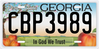 GA license plate CBP3989
