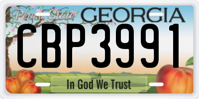 GA license plate CBP3991