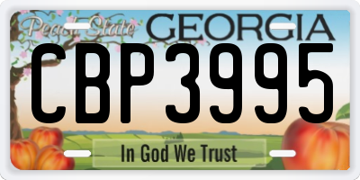 GA license plate CBP3995