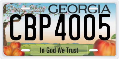 GA license plate CBP4005
