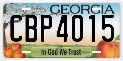 GA license plate CBP4015