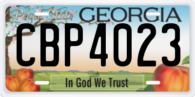 GA license plate CBP4023