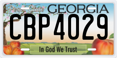 GA license plate CBP4029